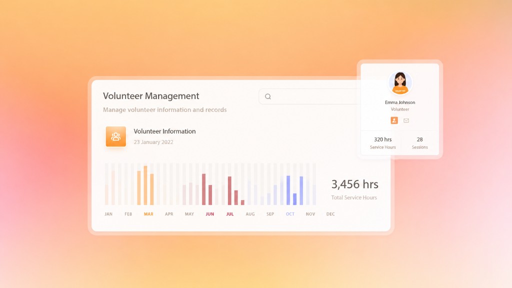 Volunteer management system dashboard
