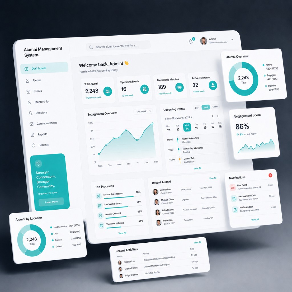Alumni Management System dashboard